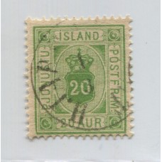 ISLANDIA 1876 Yv. SERVICIO 8 ESTAMPILLA USADA 35 EUROS