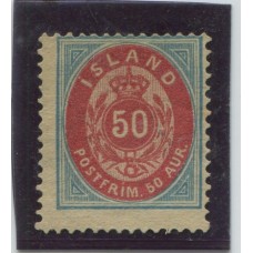 ISLANDIA 1882 Yv. 16A ESTAMPILLA DENTADO 14 x13 1/2 NUEVA SIN GOMA 80 EUROS ( USADA MARCA MAS )