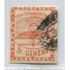 ARGENTINA 1858 GJ 1 CONFEDERACION ESTAMPILLA USADA CON PEQUEÑOS ADELGAZAMIENTOS MATASELLO ROSARIO U$ 40