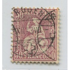 SUIZA 1867 Yv. 48 ESTAMPILLA USADA 50 EUROS