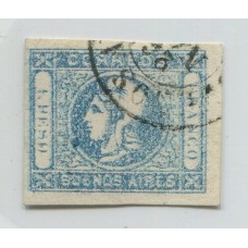 ARGENTINA 1859 GJ 17A ESTAMPILLA VARIEDAD COLOR AZUL LECHOSO MUY BUEN EJEMPLAR U$ 140