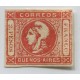 ARGENTINA 1859 GJ 18 CABECITA DE $ 2 ROJO ESTAMPILLA NUEVA, MUY LINDO EJEMPLAR CON FIRMA DE DON VICTOR KNEITSCHEL U$ 420