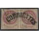 ARGENTINA 1862 GJ 14 PAREJA DE ESCUDITOS CON MATASELLO CORRIENTES EN ARCO GRANDE + 200 % MUY RARA PIEZA