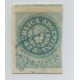 ARGENTINA 1862 GJ 09 ESCUDITO de 15 Cts. ESTAMPILLA CON MATASELLO ROSARIO EJEMPLAR CON TRES GRANDES MARGENES, UNO ICLUSO TOMA PARTE DEL SELLO SUPERIOR U$ 245