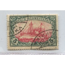 ALEMANIA COLONIAS SUDWESTAFRIKA 1900 Yv. 34 ESTAMPILLA FINAMENTE USADA, RARA 300 EUROS