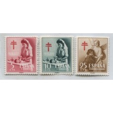 ESPAÑA 1953 Yv. 838/9 + AEREO 264 SERIE COMPLETA ESTAMPILLAS NUEVAS MINT MEDICINA TUBERCULOSIS 12 EUROS