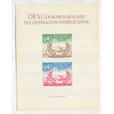 CHILE 1966 Yv. BLOCK 7 HOJITA BLOQUE NUEVA MINT COOPERACION INTERNACIONAL