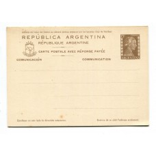 ARGENTINA 1953 ENTERO POSTAL TARJETA CON RESPUESTA PAGA EVA PERON EVITA