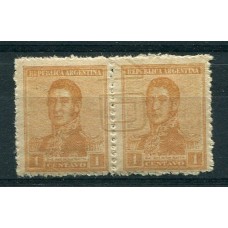 ARGENTINA 1918 GJ 477 FILIGRANA SERRA BOND PAREJA CASI MINT U$ 20