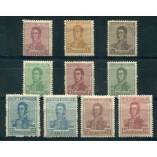 ARGENTINA 1922 GJ 549/58 SERIE COMP. NUEVA FIL SOL D 13x13 U$ 46