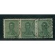 ARGENTINA 1918 GJ 463a TIRA DE TRES CON DOBLE IMPRESIÓN rara u$ 45+ 