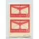 ARGENTINA 1942 GJ 865P VARIEDAD PAREJA SIN DENTAR AEREO MINT SIN FILIGRANA