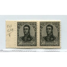 ARGENTINA 1908 GJ 287b  PAREJA CON Y SIN FIL. MINT U$ 52