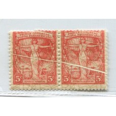 ARGENTINA 1922 GJ 541d FILIGRANA DOBLE 1 INVERTIDA MAS VARIEDAD (PLIEGUES) PAREJA NUEVA RARA U$ 100