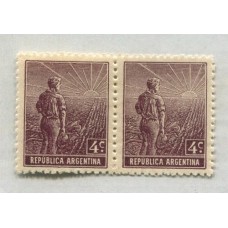 ARGENTINA 1911 GJ 331b PAREJA CON Y SIN FILIGRANA NUEVA MINT