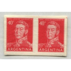 ARGENTINA 1954 GJ 1041P VARIEDAD SIN DENTAR PAREJA MINT