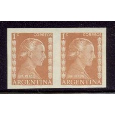 ARGENTINA 1952 GJ 1003 PAREJA DE ENSAYOS EN COLOR ADOPTADO EVA PERON EVITA NUEVA MINT