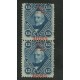 ARGENTINA 1884 GJ 72a PAREJA VERTICAL VARIEDAD 1/2 ARRIBA RARA U$ 100