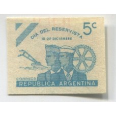 ARGENTINA 1944 GJ 922 ENSAYO EN COLOR NO ADOPTADO DIA DEL RESERVISTA EN PAPEL MUESTRA