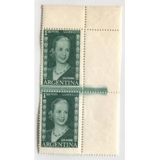 ARGENTINA 1952 GJ 1016 EVA PERON EVITA PAREJA NUEVO MINT CON GRAN VARIEDAD DE IMPRESION