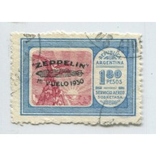 ARGENTINA 1930 GJ 669 PE A19E EL $1,8 ZEPPELIN SOBRECARGA VERDE FINAMENTE USADO QUE ES INCLUSO MAS RARO QUE EL NUEVO ESTUPENDA CALIDAD RARA U$ 650