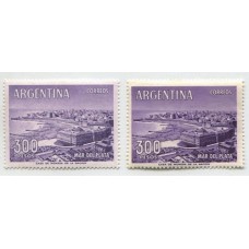 ARGENTINA 1959 GJ 1149B SATINADO NACIONAL PERO TIENEN 2 POSICIONES DE FILIGRANA DIFERENTES 2 TONOS DIFERENTES Y TAMBIEN ARQUEAN DIFERENTE INTERESANTE VARIEDAD