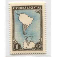 ARGENTINA 1942 GJ 876A VARIEDAD MARCO NEGRO ESTAMPILLA NUEVA MINT U$ 50