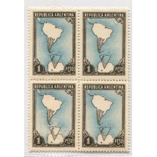 ARGENTINA 1942 GJ 876A VARIEDAD MARCO NEGRO ESTAMPILLA NUEVA MINT EN CUADRO U$ 200