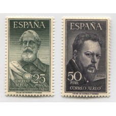 ESPAÑA 1953 Yv. AEREO 262/3 ESTAMPILLAS NUEVAS CON GOMA, SERIE COMPLETA LEGAZPI SOROLLA, RARAS € 445 EDIFIL € 630