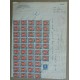 ARGENTINA 1924 GJ 617 PAPEL RAYADO (RARISIMO) y 586 x 117 ESTAMPILLAS PERFORADAS TOTALIZANDO $ 117,20 DE FRANQUEO SOBRE DOS HOJAS OFICIALES DEL CORREO, SELLOS PERFORADOS