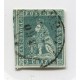 ITALIA ESTADO TOSCANA 1851 Yv. 5 ESTAMPILLA USADA COLOR AZUL VERDOSO 65 EUROS