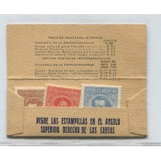 ARGENTINA 1939 SOBRE DE CARTULINA TIPO CARNET DE PROCERS Y RIQUEZAS 1 CATALOGO PETTIGIANI NUMERO S 2 U$ 160, MUY RARO