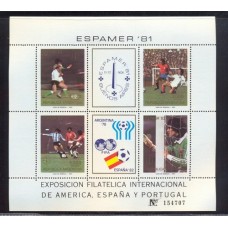 ARGENTINA 1981 GJ HB 47 BLOCK MINT FUTBOL VALOR CAT U$ 8