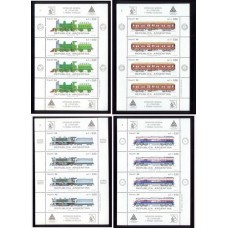 ARGENTINA 1988 GJ HB 63/6 TRENES BLOCKS MINT PRENFIL VALOR CAT GJ U$ 16 , ME U$ 26 