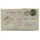 INGLATERRA 1868 SOBRE CIRCULADO A PORTUGAL CON ESTAMPILLA 1 SHILLING DE VICTORIA CON BORDE DE HOJA Y MARCAS PD Y FRANCA