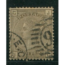 INGLATERRA 1880 Yv. 64 NUMERO DE PLANCHA 18 ESTAMPILLA USADA 65 EUROS