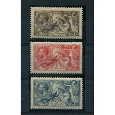 INGLATERRA 1912 Yv. 153, 154 y 155 CABALLOS MARINOS NUEVOS CON GOMA DE EXTRAORDINARIA CALIDAD, MUY FRESCOS Y PERFECTOS MUY RAROS ASI 986 EUROS