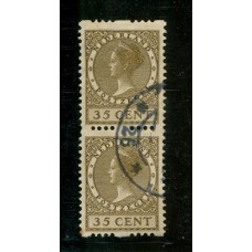 HOLANDA 1926 Yv. 183aA PAREJA DE ESTAMPILLAS CON VARIEDAD DENTADO INCOMPLETO USADAS 44 EUROS