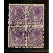 HOLANDA 1926 Yv. 182aB CUADRO DE ESTAMPILLAS CON VARIEDAD DENTADO INCOMPLETO USADAS 36 EUROS