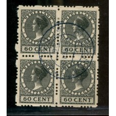 HOLANDA 1928 Yv. 214aA CUADRO DE ESTAMPILLAS CON VARIEDAD DENTADO INCOMPLETO USADAS, RARAS 112 EUROS