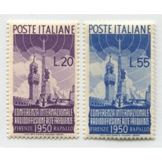 ITALIA Yv. 561/2 LA RADIO SERIE COMPLETA DE ESTAMPILLAS NUEVAS MINT 330 EUROS