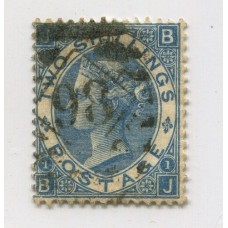 INGLATERRA 1867 Yv. 38 NUMERO DE PLANCHA 1 ESTAMPILLA USADA 150 EUROS