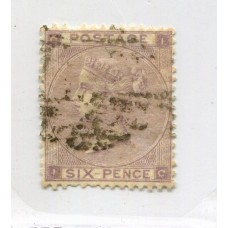 INGLATERRA 1862 Yv. 22 NUMERO DE PLANCHA 4 ESTAMPILLA USADA 160 EUROS