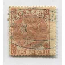 INGLATERRA 1867 Yv. 36 ESTAMPILLA USADA 300 EUROS