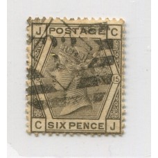 INGLATERRA 1873 Yv. 52 NUMERO DE PLANCHA 15 ESTAMPILLA USADA 60 EUROS