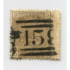 INGLATERRA 1876 Yv. 60 NUMERO DE PLANCHA 17 ESTAMPILLA USADA 400 EUROS