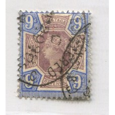 INGLATERRA 1887 Yv. 101 ESTAMPILLA USADA 50 EUROS