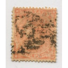 INGLATERRA 1862 Yv. 25 ESTAMPILLA USADA 90 EUROS