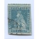 ITALIA ESTADO TOSCANA 1851 Yv. 5 ESTAMPILLA USADA COLOR AZUL 65 EUROS