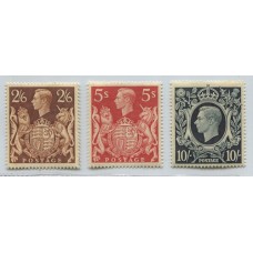 INGLATERRA 1939 Yv. 224/6 SERIE COMPLETA DE ESTAMPILLAS NUEVAS CON GOMA ESTUPENDA CALIDAD, MUY FRESCOS  205 EUROS